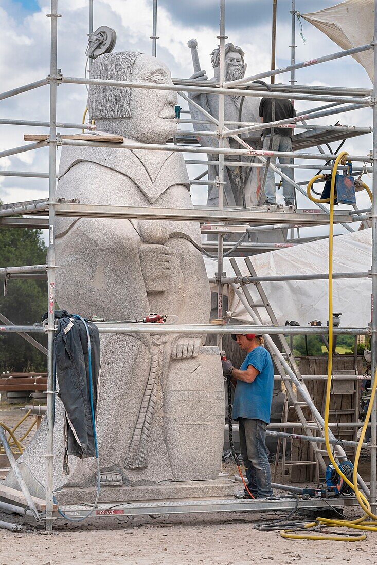 France, Cotes-d'Armor, Carnoet, the Valley of the Saints or Breton Easter Island, is an associative project of 1000 monumental sculptures carved in granite representing 1000 Breton saints\n