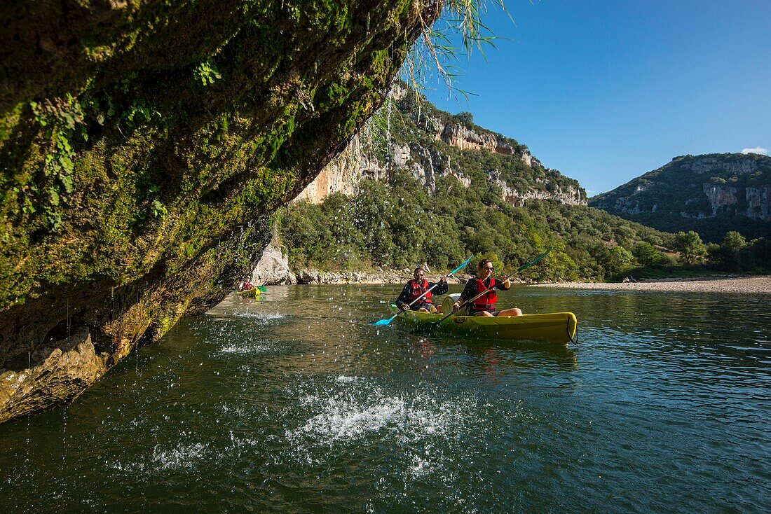 France, Ardeche, Reserve Naturelle des Gorges de l'Ardeche, Labastide de Virac, descent of the Gorges de l'Ardeche\n