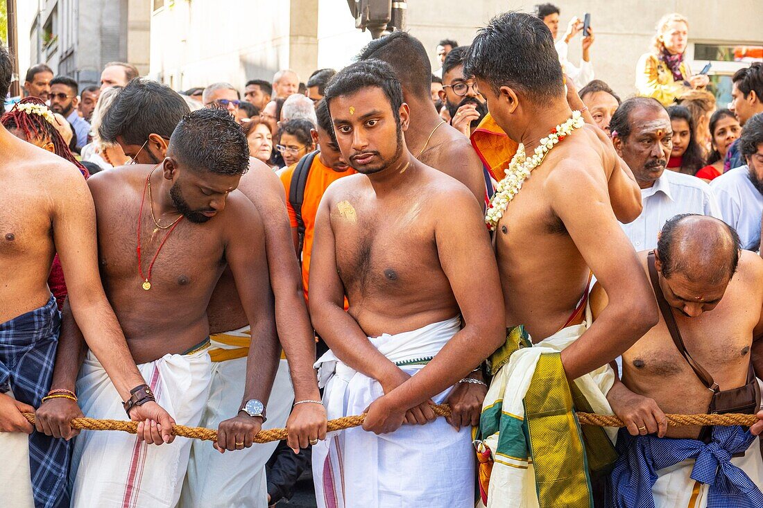 France, Paris, Ganesh Temple of Paris Sri Manicka Vinayakar Alayam, the Feast of the God Ganesh\n