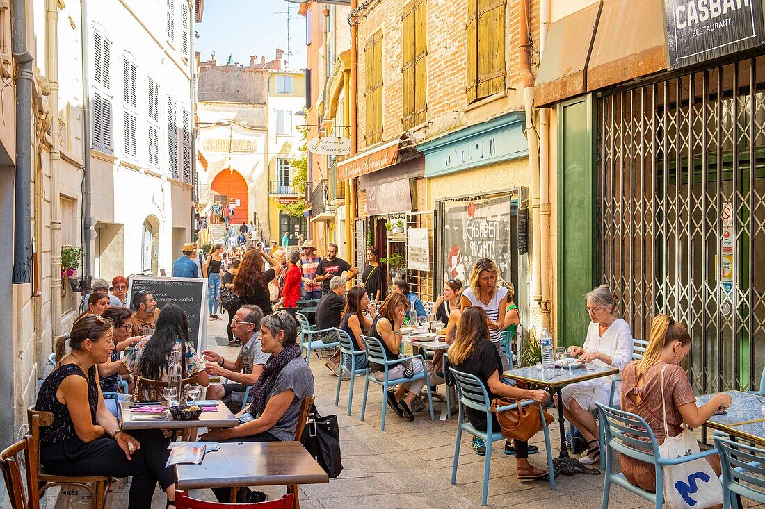 Frankreich, Pyrenees Orientales, Perpignan, Stadtzentrum, Straße der Französischen Revolution