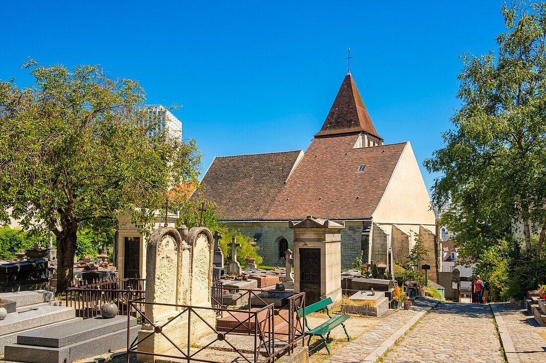 France, Paris, Charonne district, cemetery and church of Charonne\n