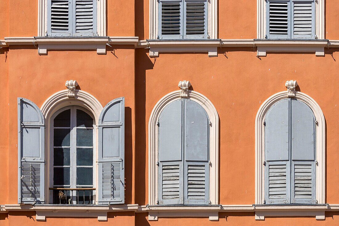 France, Alpes-Maritimes, Grasse, facade of the mansion Isnard, place aux Aires\n