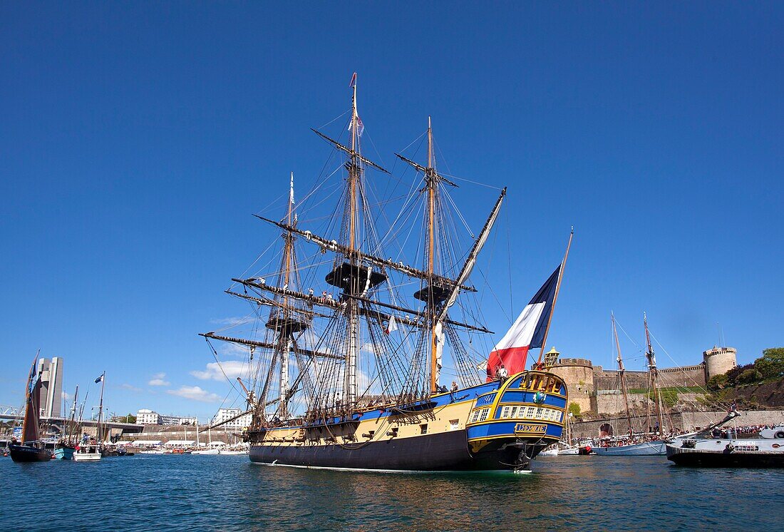 France, Finistère, Brest, L'HERMIONE, Freedom Frigate France Brest International Maritime Festival 2016\n