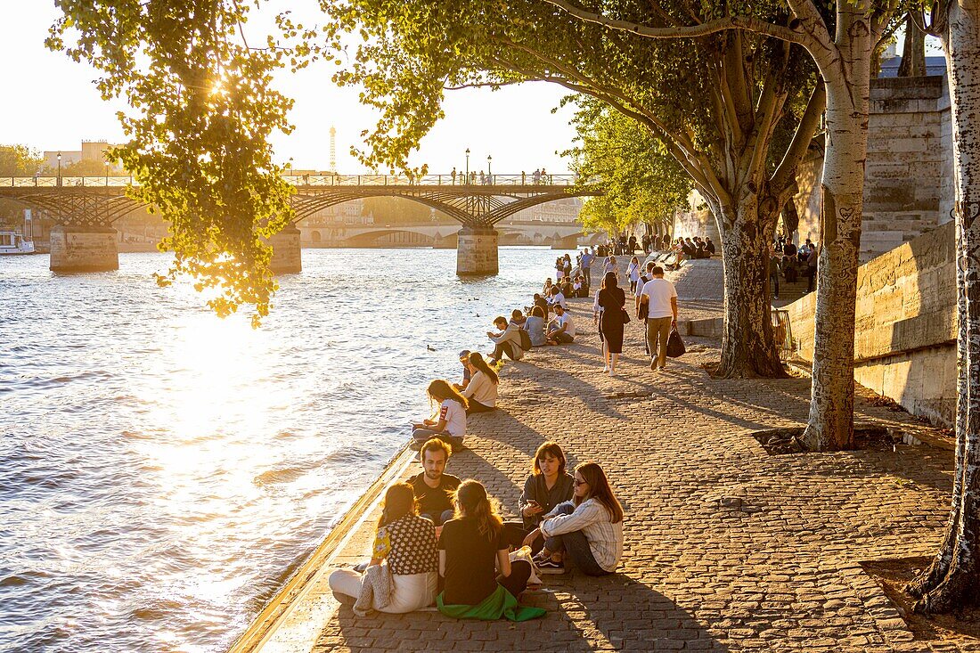 Frankreich, Paris, von der UNESCO zum Weltkulturerbe erklärtes Gebiet, die Quais und die Pont des Arts