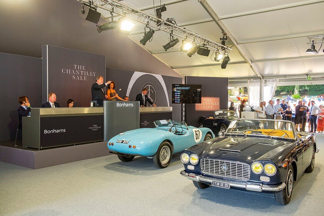 Frankreich, Oise, Chantilly, Chateau de Chantilly, 5. Ausgabe von Chantilly Arts & Elegance Richard Mille, ein Tag für Oldtimer und Sammlerfahrzeuge, Bonhams-Auktion