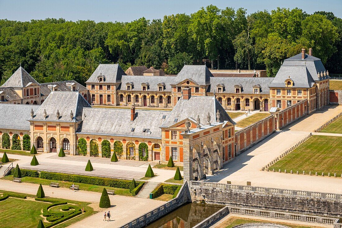 France, Seine et Marne, Maincy, the castle of Vaux le Vicomte, seen from the Dome or lantern on the stables\n