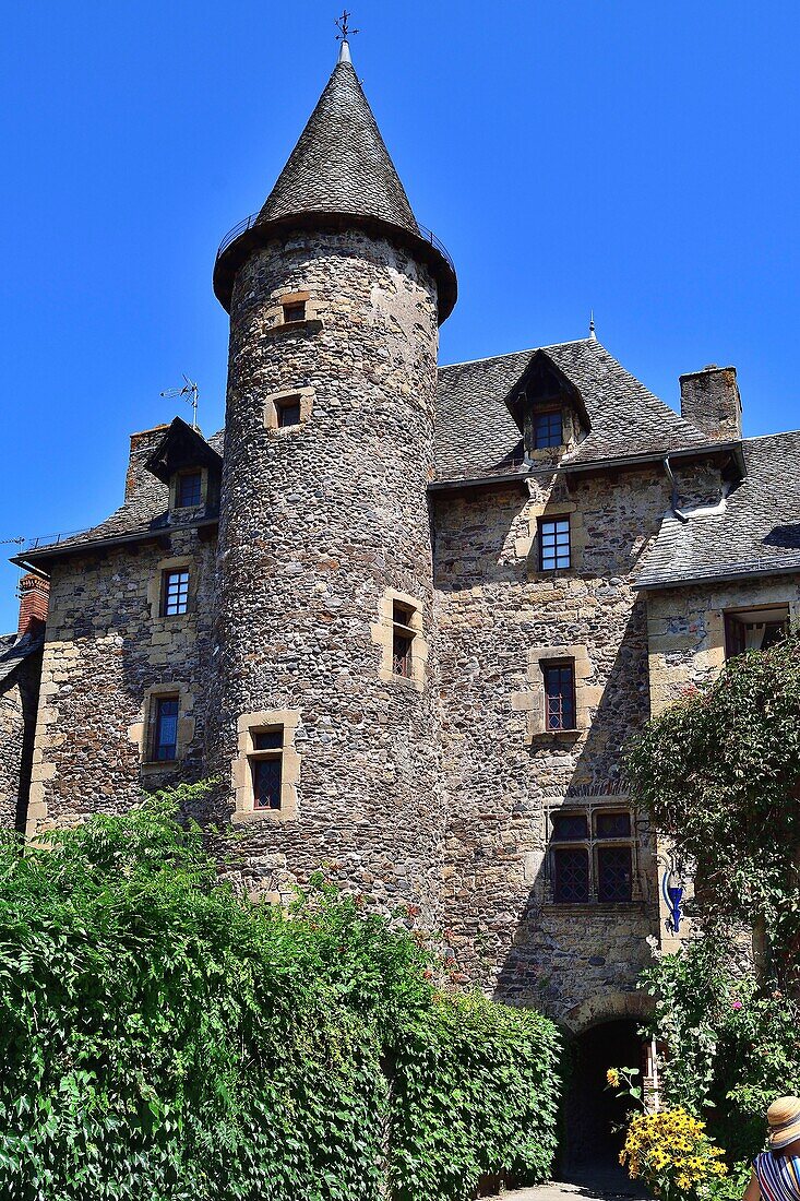 "Frankreich, Aveyron, Okzitanien, Sainte-Eulalie-d'Olt, ""Plus beaux Villages de France"" (Die schönsten Dörfer Frankreichs), Renaissance-Schloss (XVI. Jahrhundert)"
