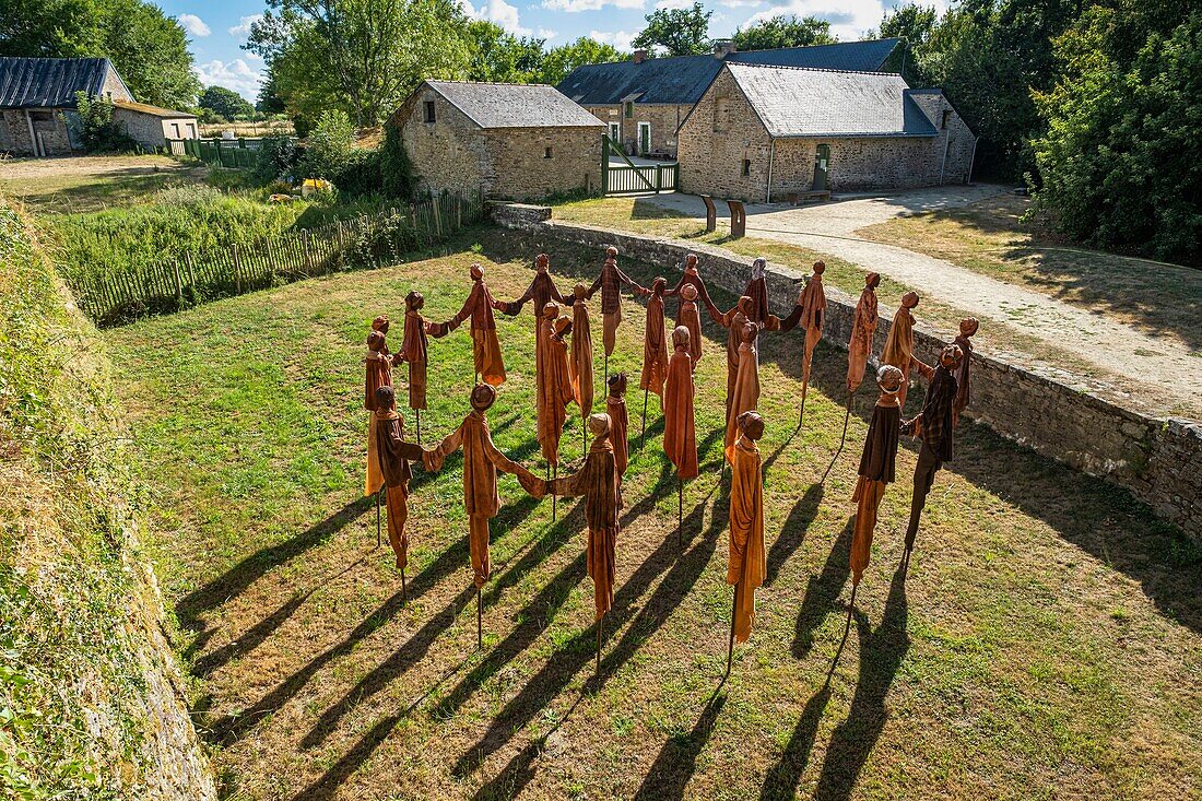 France, Loire-Atlantique, Briere Regional Natural Park, Herbignac, Ranrouet medieval castle, exhibition of the visual artist Guy Lorgeret\n