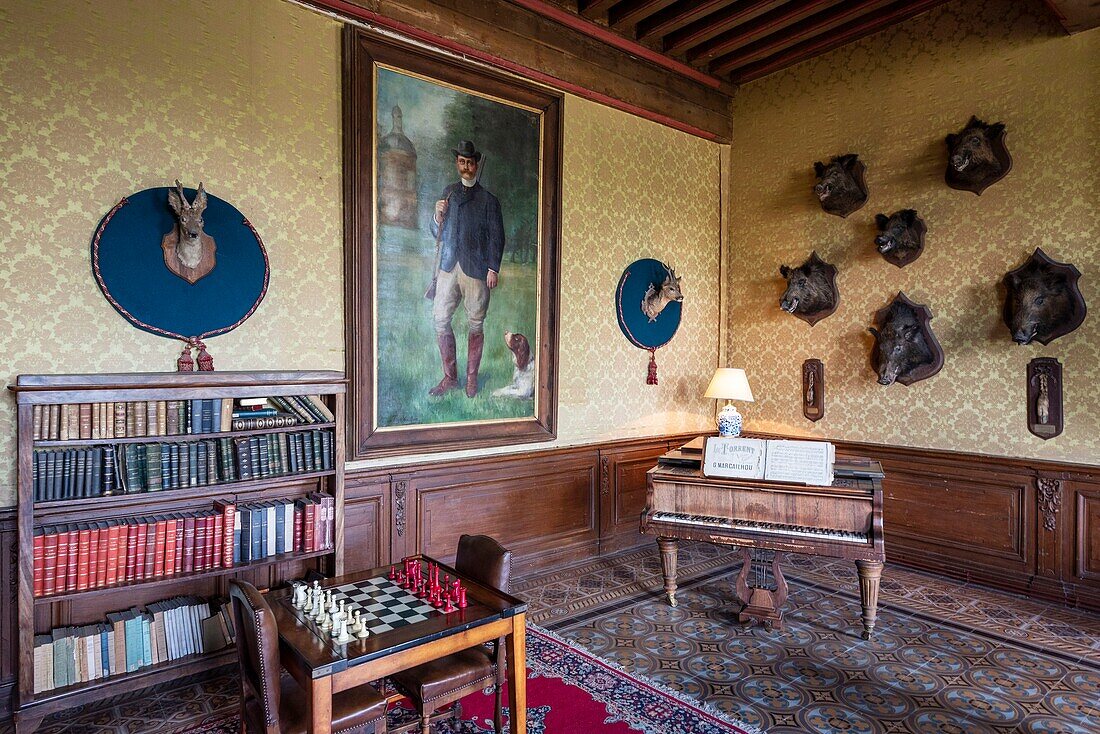 France, Loiret, La Ferte Saint Aubin, La Ferte Castle, living room\n