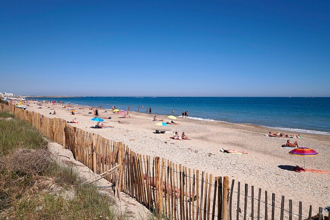 France, Herault, Villeneuve les Maguelone, near Palavas les Flots, Pilou Beach\n