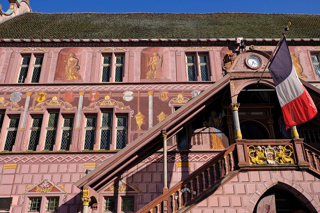 France, Haut Rhin, Mulhouse, Réunion place, old city hall dated 16th century, Historical museum\n