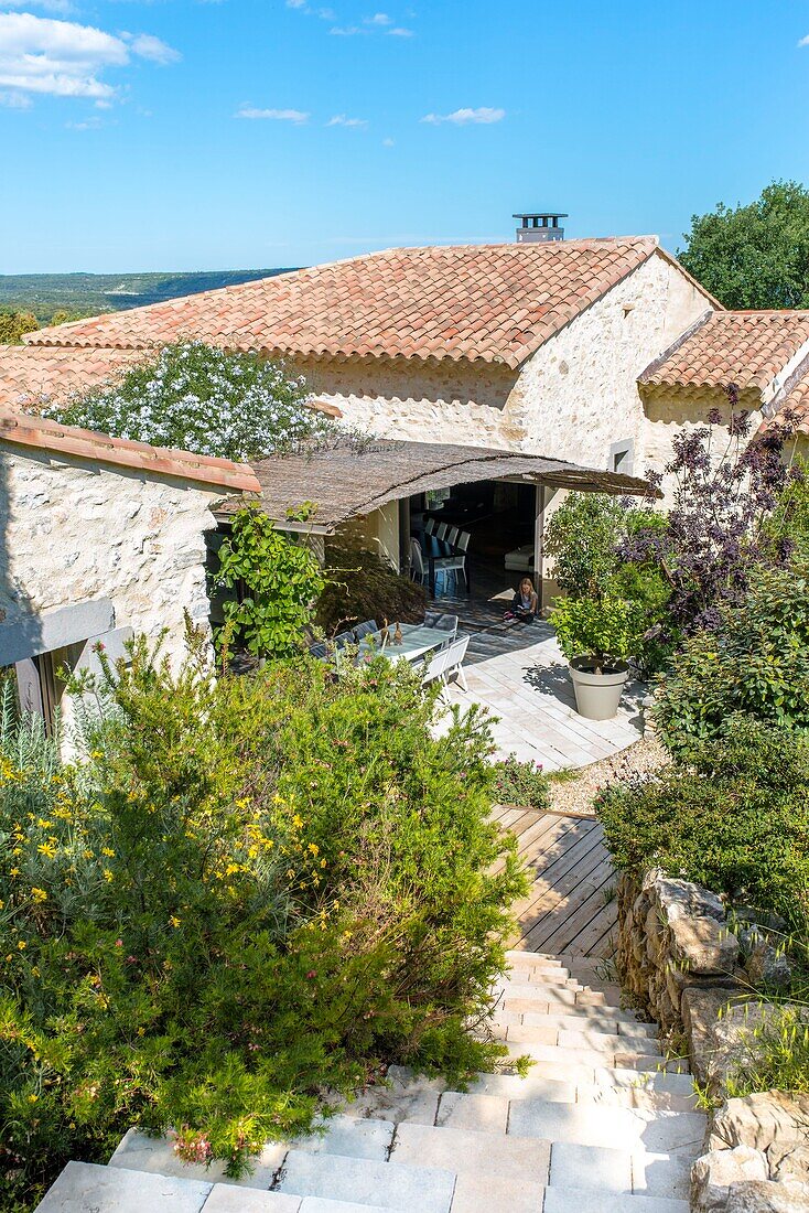 Frankreich, Hérault, Pic Saint -Loup, Geschichte : Altweibersommer in den Cevennen