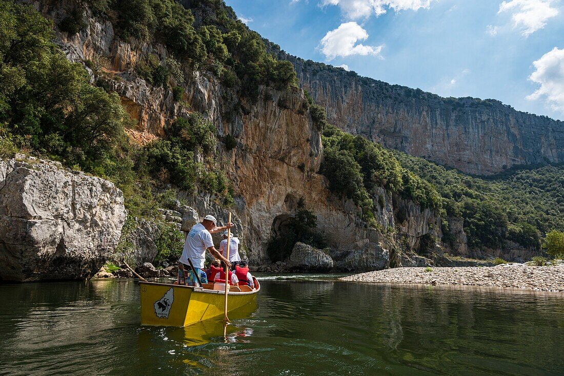 Frankreich, Ardeche, Reserve Naturelle des Gorges de l'Ardeche, Saint Remeze, Bateliers de l'Ardeche