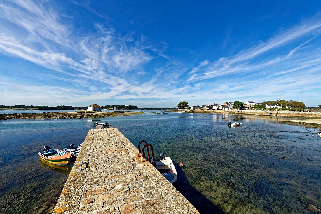 Frankreich, Morbihan, Belz, Fluss Etel, Insel Saint Cado