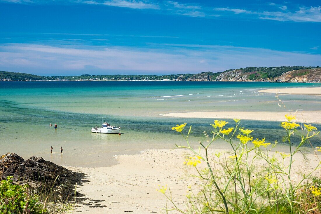 Frankreich, Finistere, Regionaler Naturpark Armorica, Halbinsel Crozon, Strand von Aber