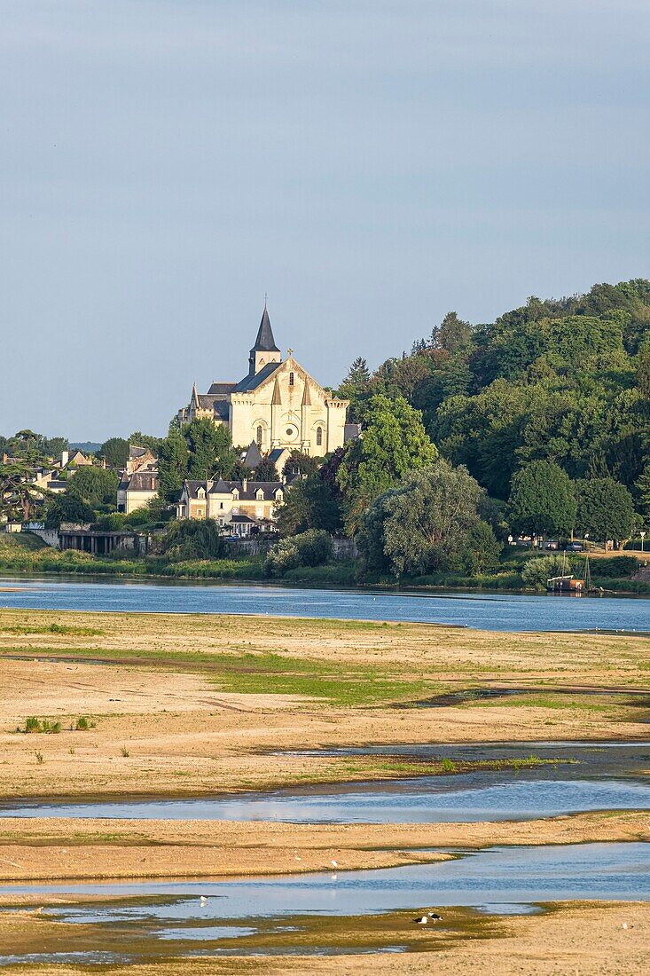 France, Indre et Loire, Loire Valley listed as World Heritage by UNESCO, Candes Saint Martin, labelled Les Plus Beaux Villages de France (The Most Beautiful Villages of France), the fortified Saint-Martin de Candes collegiate (12th and 13th centuries)\n