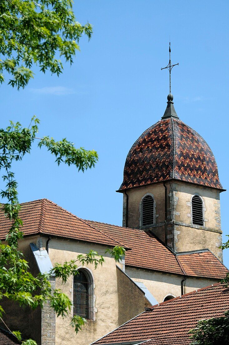 France, Haute Saone, Rioz, church, Comtois steeple says to the imperial\n