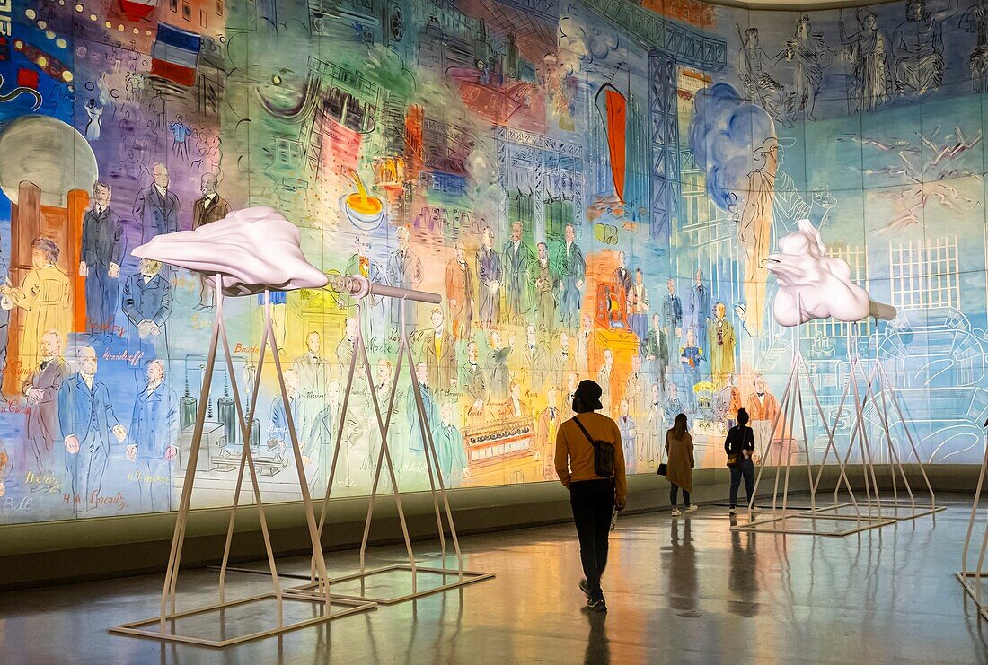 France, Paris, 16th arrondissement, the Museum of Modern Art of the City of Paris or MAMVP occupies part of the Palais de Tokyo, La Fée Electricité by Raoul Dufy\n