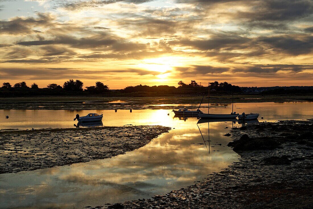 Frankreich, Morbihan, Belz, Fluss Etel, Insel Saint Cado