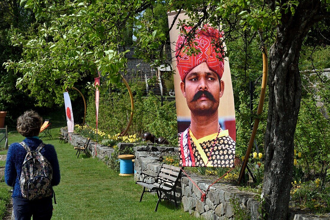 France, Haut Rhin, Husseren Wesserling, Wesserling Park, garden, photo exhibition, India with 1000 faces, 2019\n