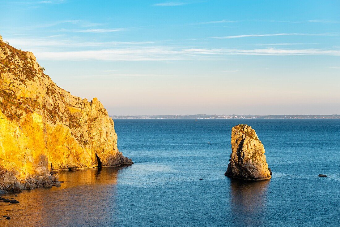 France, Finistere, Armorica Regional Natural Park, Crozon Peninsula, Porzic beach\n