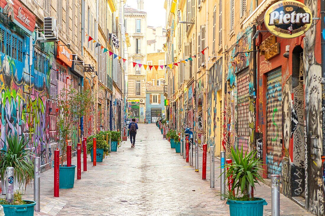 France, Bouches du Rhone, Marseille, Cours Julien, Rue Pastoret\n