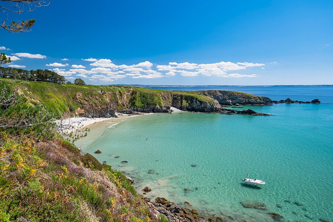 France, Finistere, Armorica Regional Natural Park, Crozon Peninsula, Telgruc-sur-Mer, Trez Bihan Bay\n