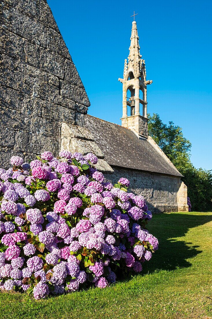 France, Finistere, Aven Country, Nevez, Notre-Dame-de-la-Clarté chapel or Trois-Marie chapel (16th century) in the village of Tremorvezen\n