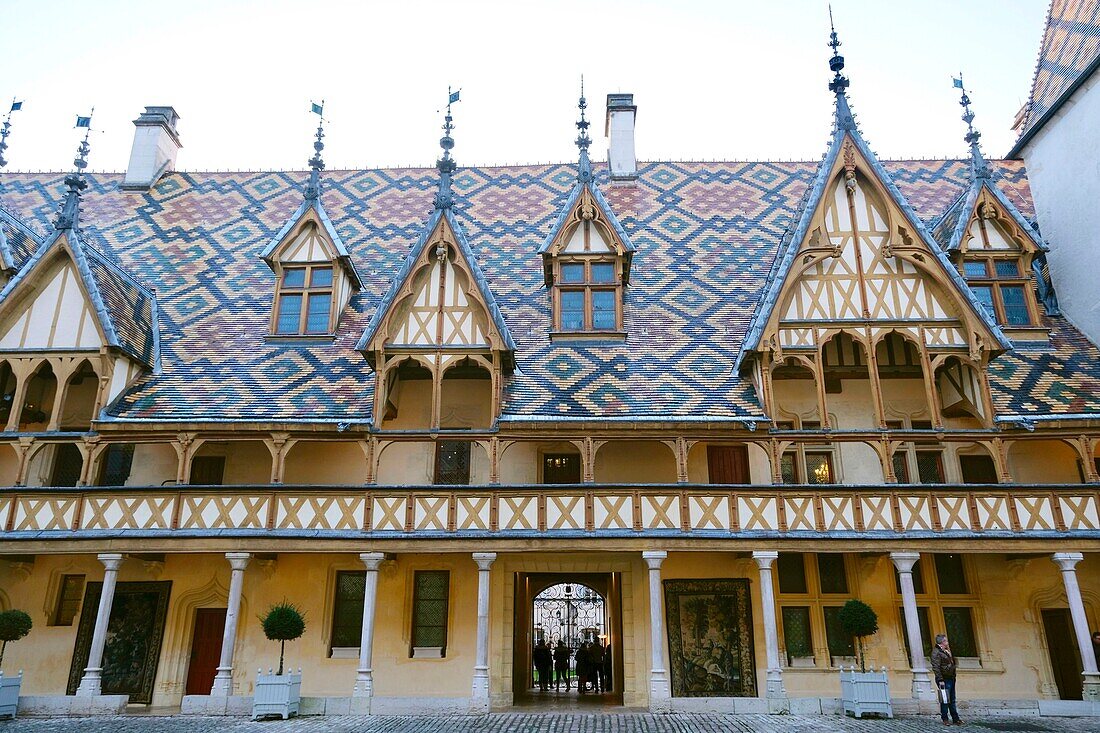 France, Cote d'Or, Beaune, listed as World Heritage by UNESCO, Hospices de Beaune, Hotel Dieu\n