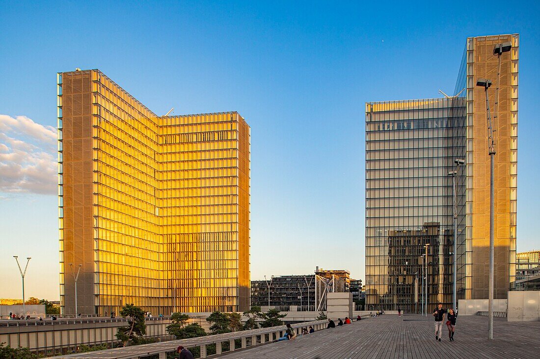 France, Paris, the National Library of France (BNF) François Mitterrand by the architect Dominique Perrault\n