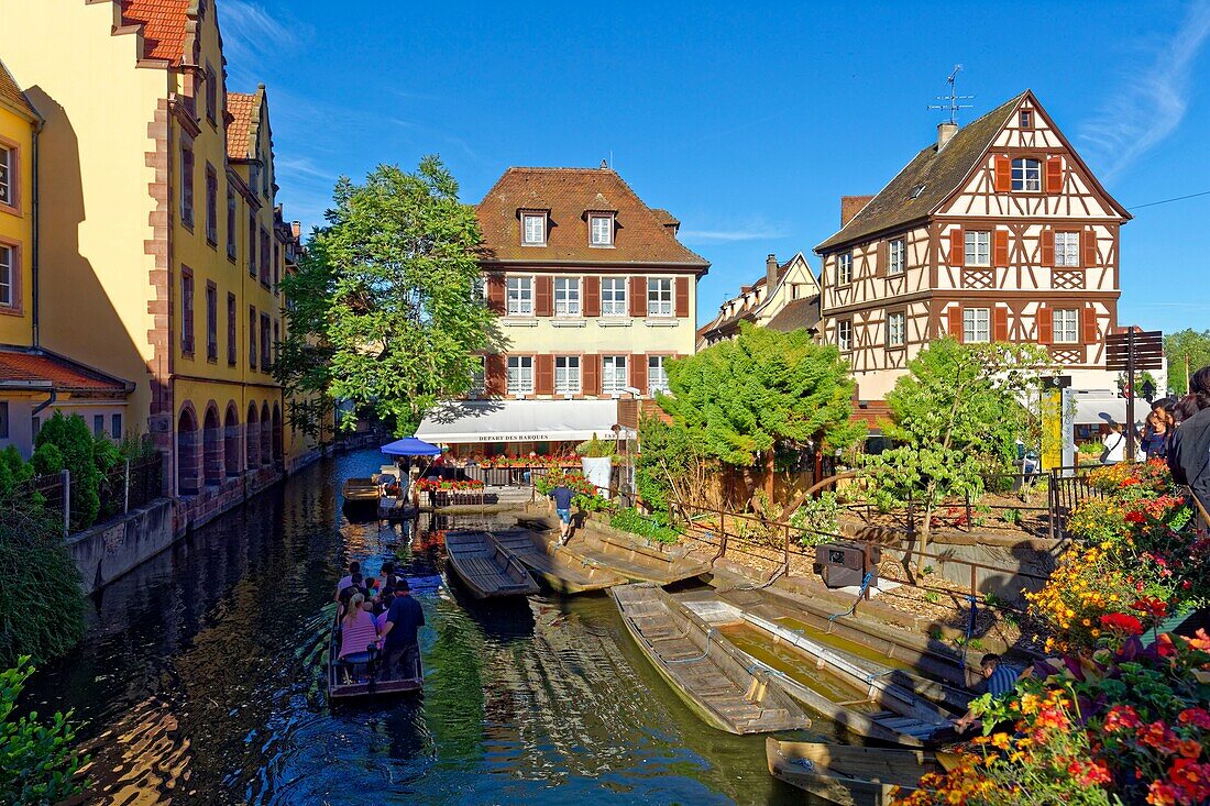 France, Haut Rhin, Alsace Wine Road, Colmar, La Petite Venise district, traditional half-timbered houses\n