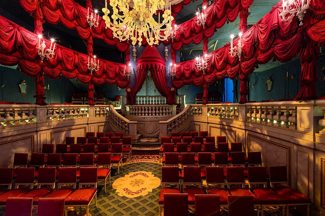 France, Yvelines (78), Montfort-l'Amaury, Groussay castle, The 250-seat theatre inspired by the Margravine theatre in Bayreuth\n