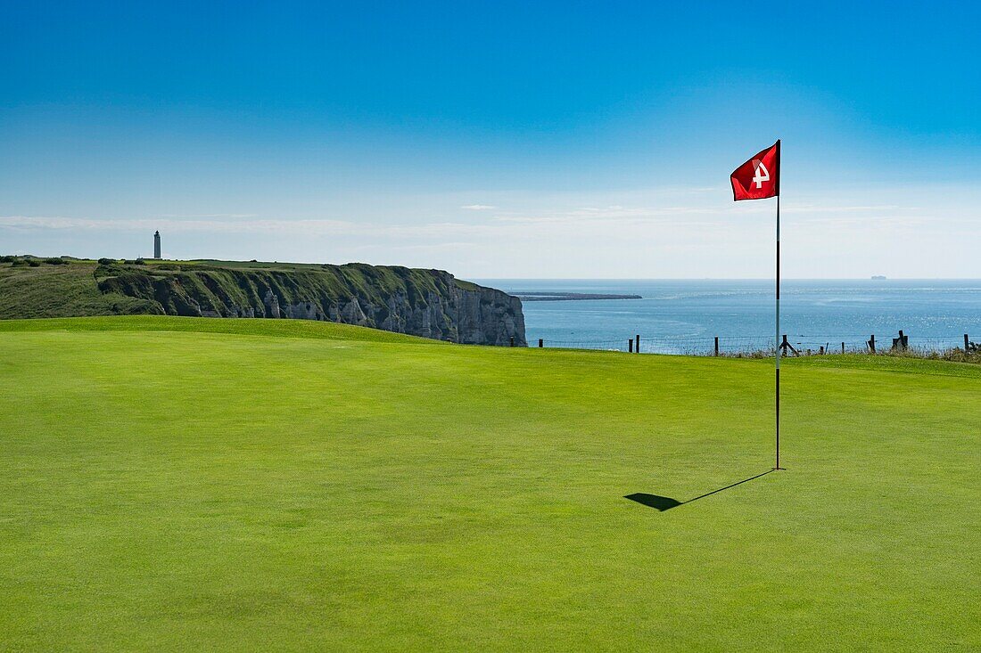 France, Seine Maritime, Etretat, Cote d'Abatre, the golf\n