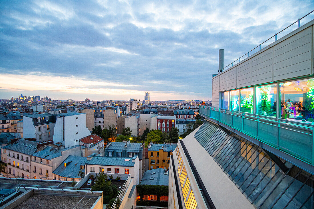 France, Paris, general view of Paris from a Rooftop in the 18th arrondissement\n