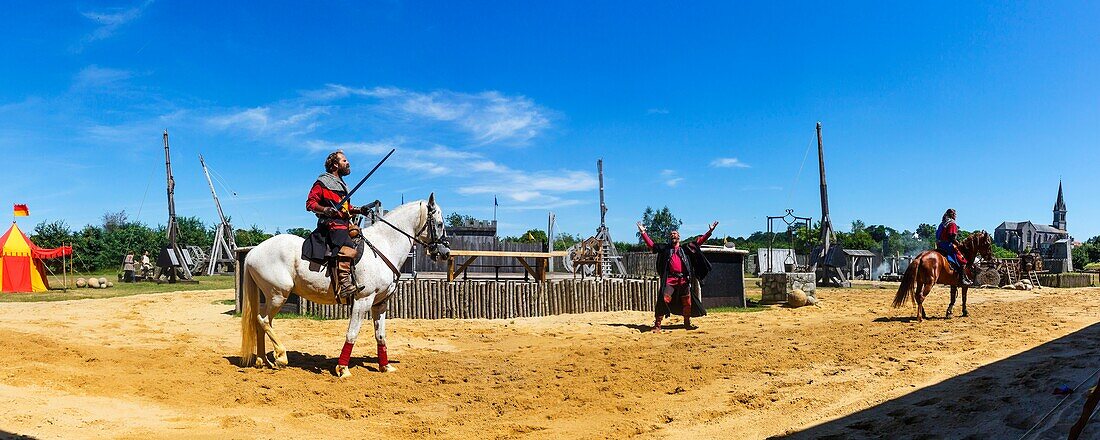 France, Vendee, Tiffauges, medieval show in the castle court\n