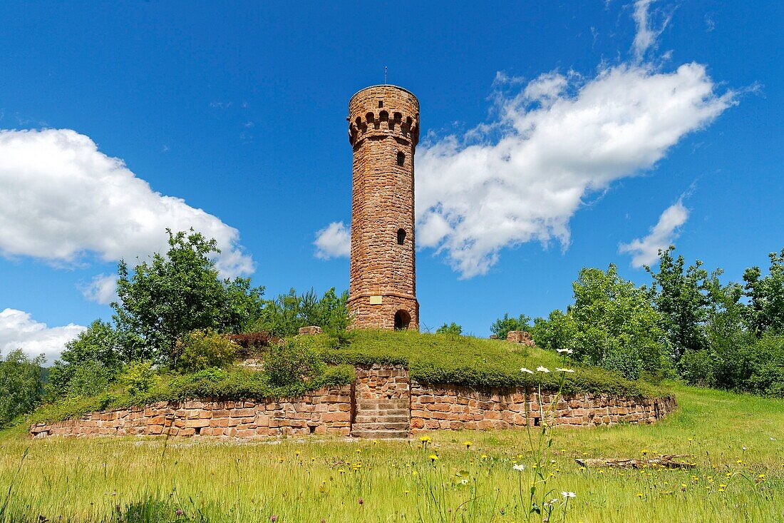 France, Haut Rhin, above Orbey, the tower of Faude built by the Club Vosgien in 1891\n