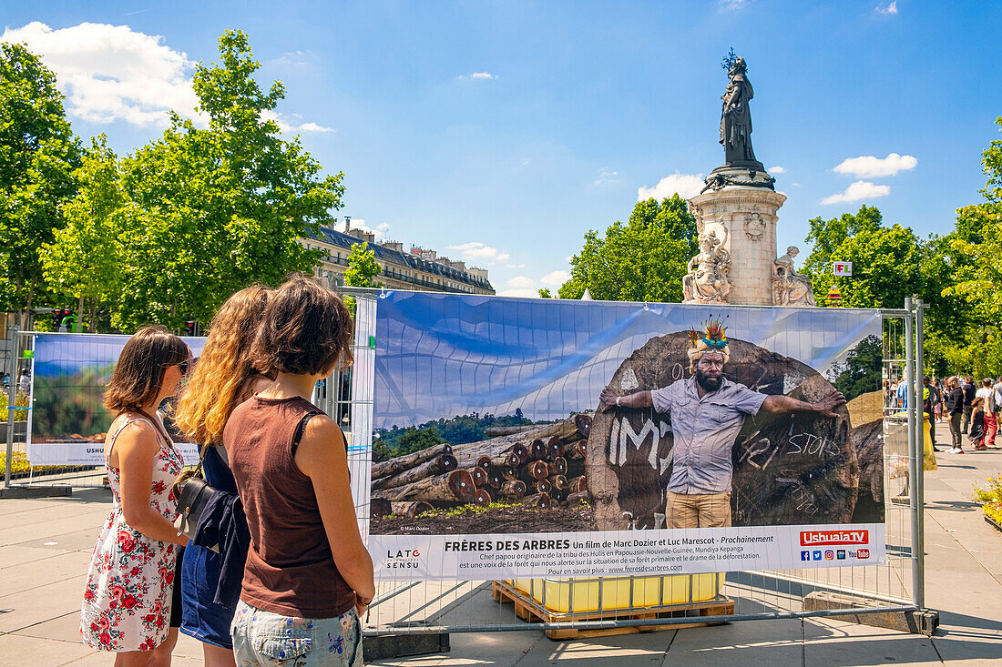 Frankreich, Paris, der Platz der Republik, bepflanzt für die Veranstaltung Biodiversität 2019 vom 21. bis 24. Juni 2019 (Gad Weil)
