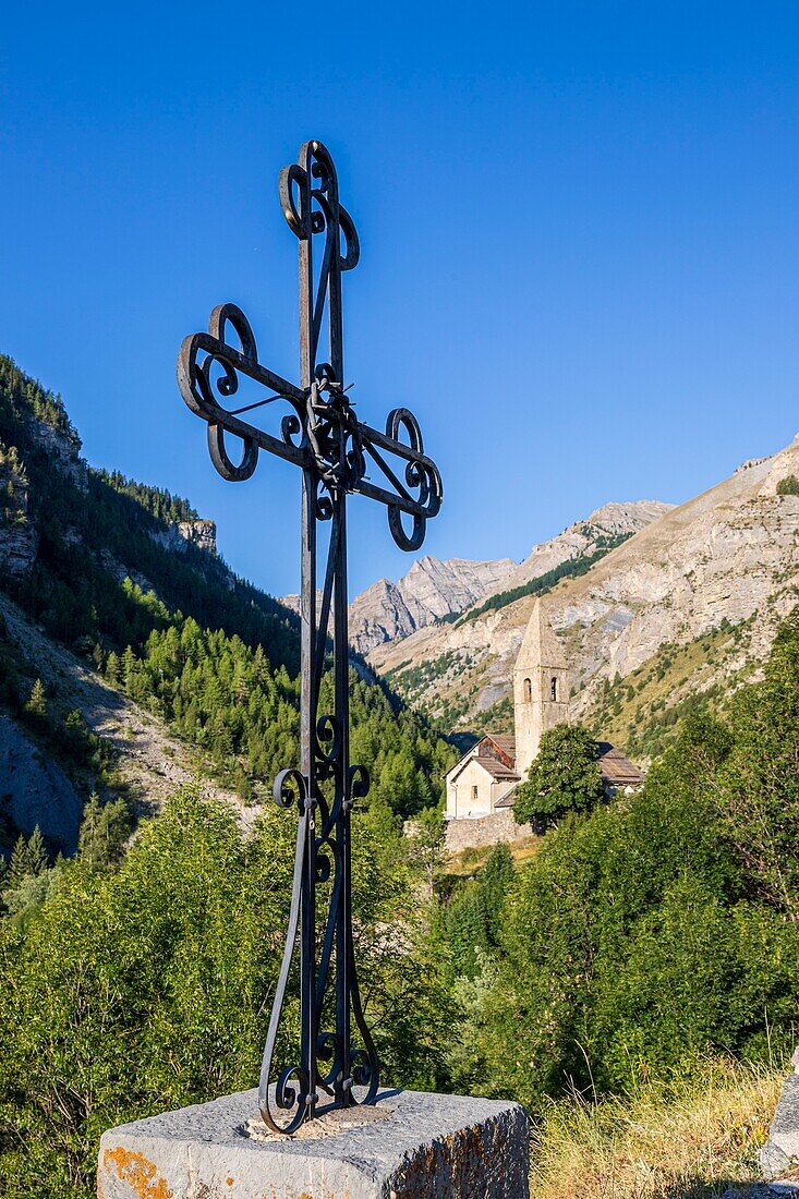 France, Alpes-Maritimes, Mercantour National Park, Tinée valley, Saint-Dalmas-le-Selvage, Saint-Dalmas parish church\n