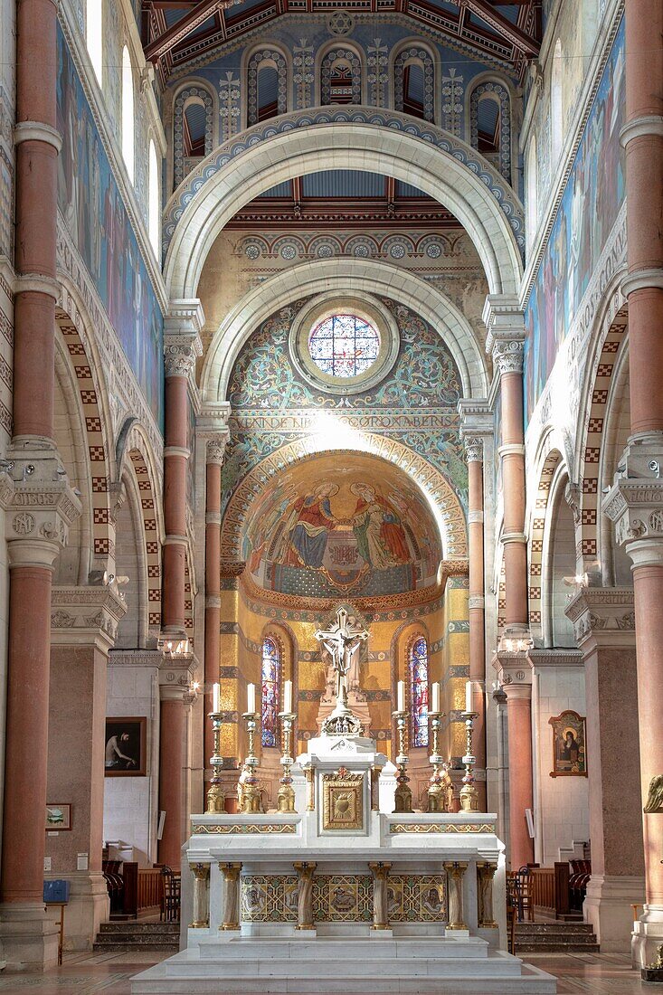 France, Somme, Albert, basilica Notre Dame de Brebières neo byzantine style\n
