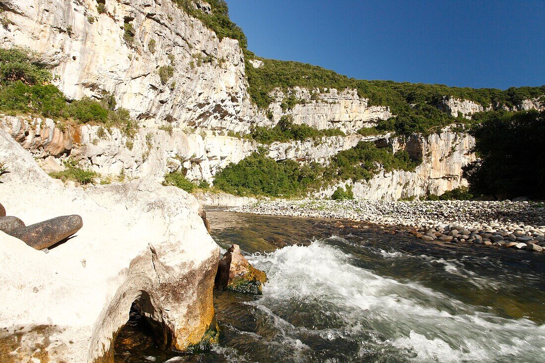 France, Ardeche, Ardeche Gorges National Natural Reserve, Sauze, the Ardeche canyon\n