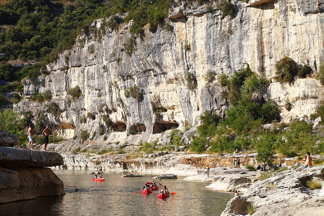 France, Ardeche, Ardeche Gorges National Natural Reserve, Sauze, Ardeche river, near the Louby valley\n