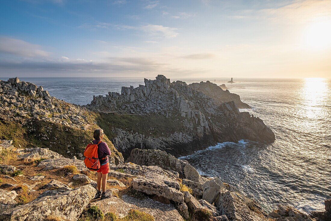 France, Finistere, Plogoff, Pointe du Raz along the GR 34 hiking trail or customs trail\n