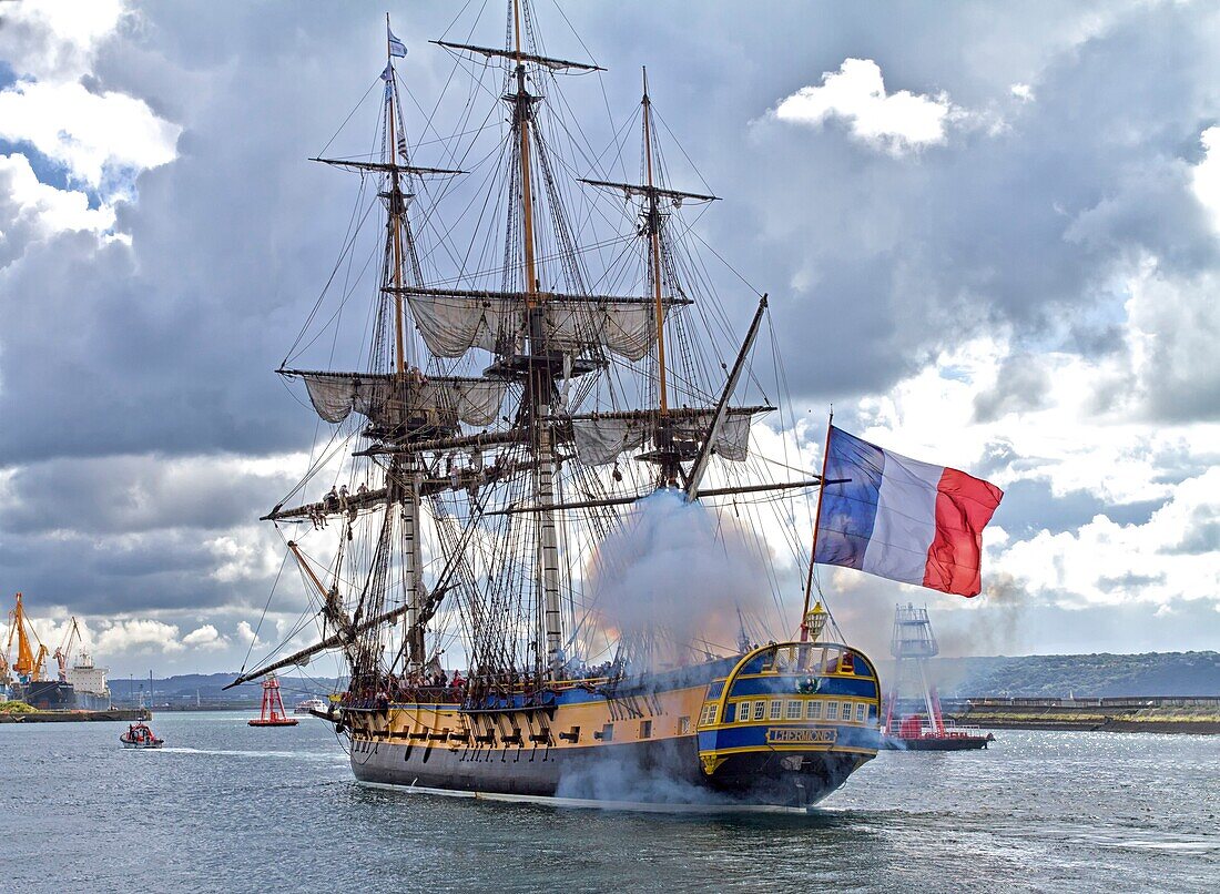 France, Finistère, Brest, L'HERMIONE, Freedom Frigate France Brest International Maritime Festival 2016\n