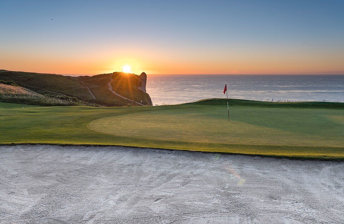 France, Seine Maritime, Etretat, Cote d'Abatre, the golf\n