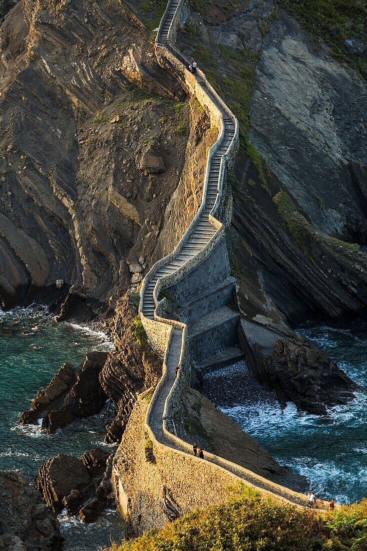 Spain, Bizkaia, Basque Country, Gaztelugatxe, the island on which is a manor is part of the sets of season 7 of Games Of Thrones\n