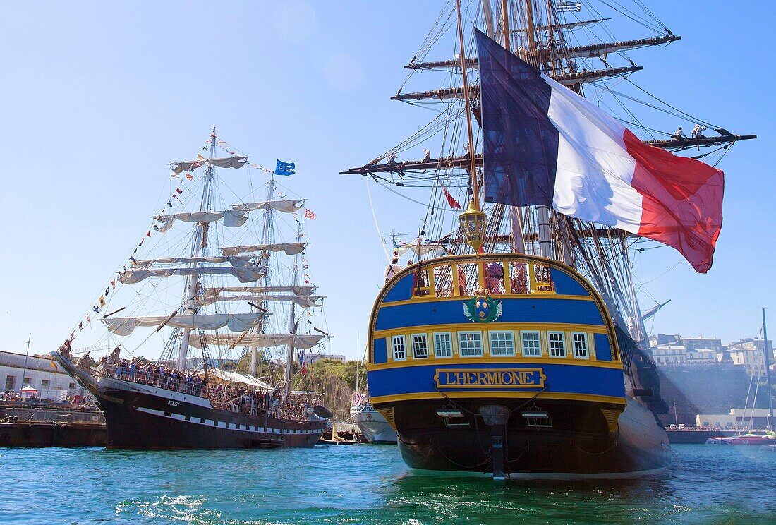 Frankreich, Finistère, Brest, L'HERMIONE, Freiheitsfregatte Frankreich Brest Internationales Maritimes Festival 2016