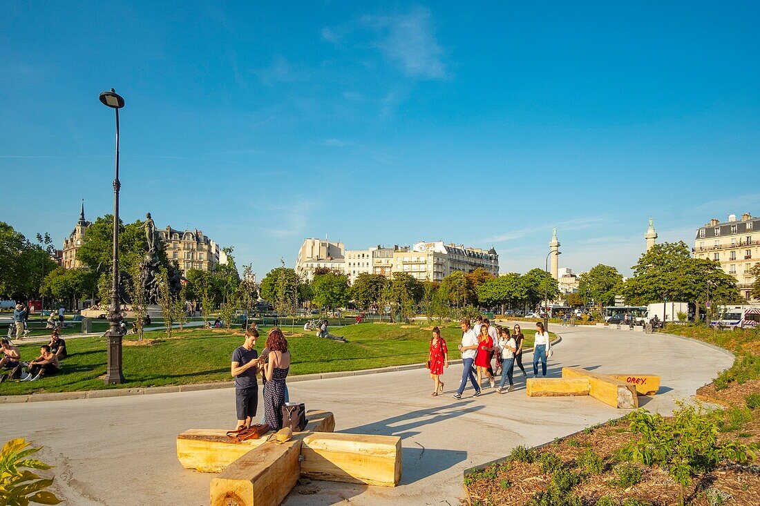 France, Paris, the new Place de la Nation inaugurated on 07/07/2019\n