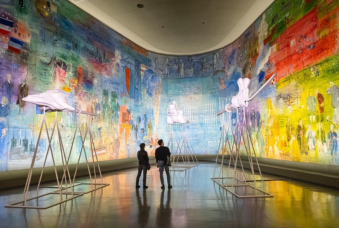 France, Paris, 16th arrondissement, the Museum of Modern Art of the City of Paris or MAMVP occupies part of the Palais de Tokyo, La Fée Electricité by Raoul Dufy\n