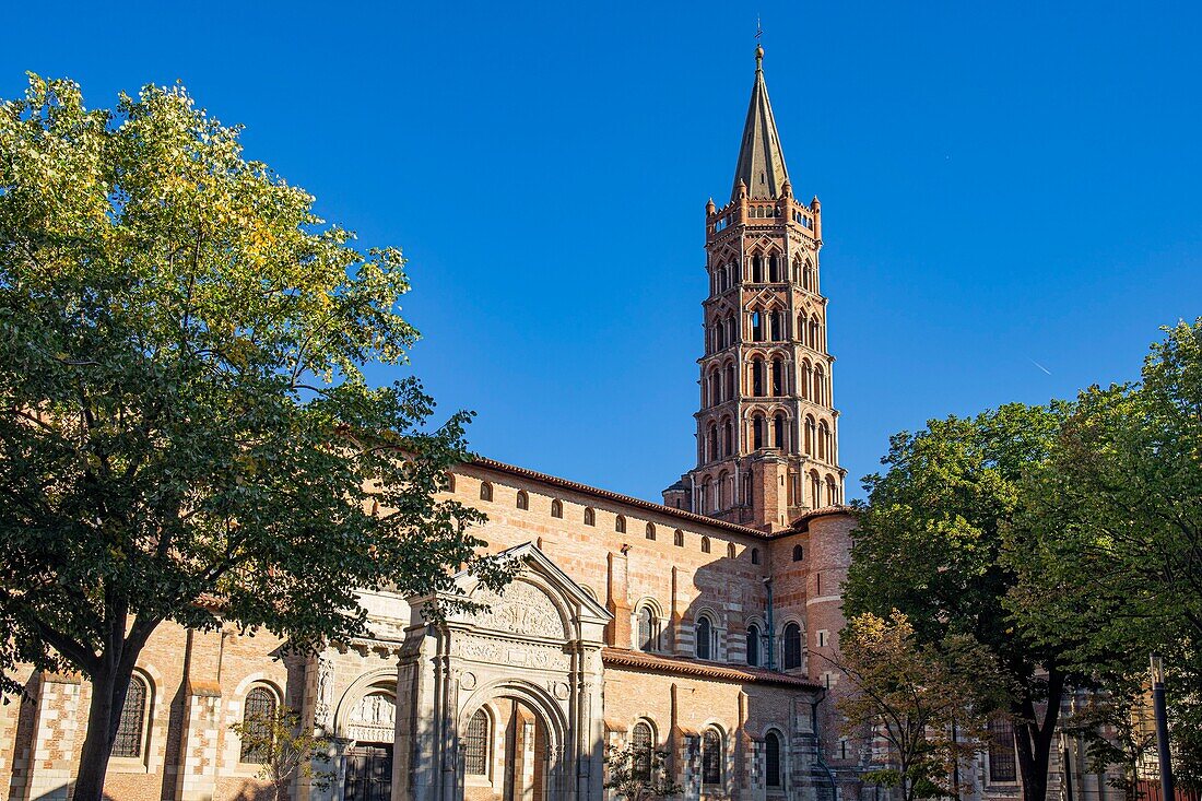 Frankreich, Haute Garonne, Toulouse, eine Etappe des Jakobswegs, die Basilika Saint Sernin wurde von der UNESCO zum Weltkulturerbe erklärt