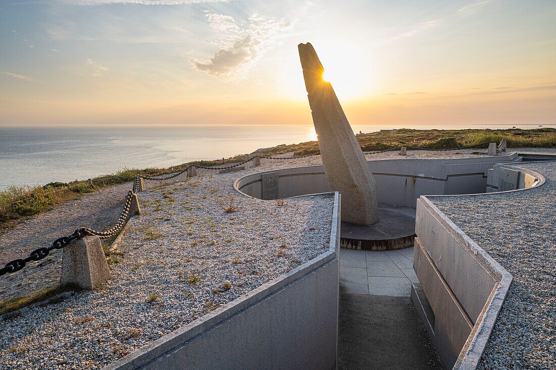 France, Finistere, Armorica Regional Natural Park, Crozon Peninsula, Cap de la Chèvre, Naval Aviation Memorial\n